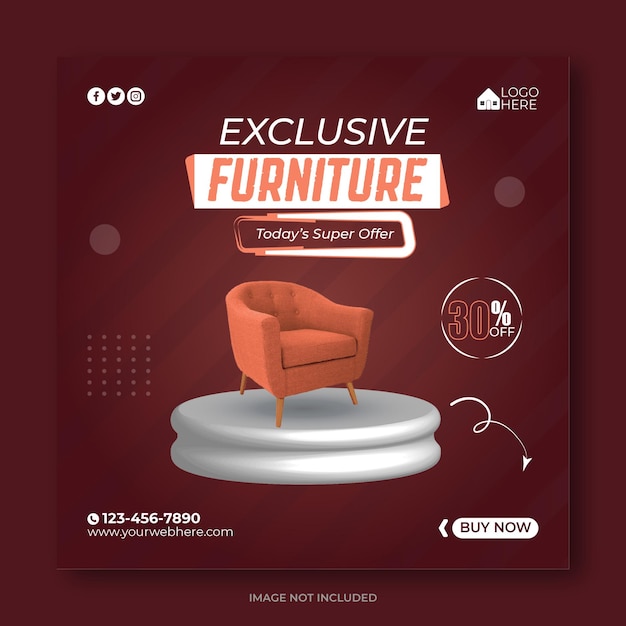 Exclusive Furniture Social Media Template Design