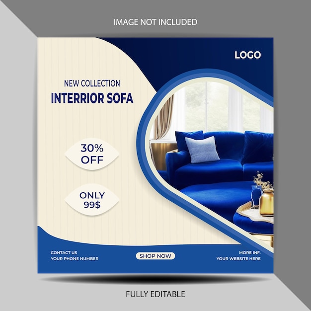 Exclusive furniture Vector social media post and promotional template