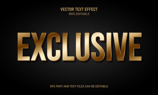 Exclusive gold 3d editable text effect