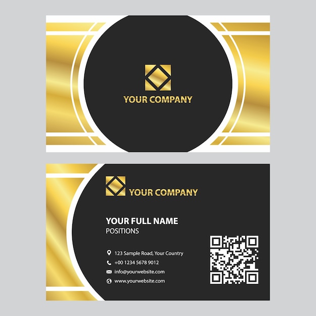 exclusive gold and silver business cards design template