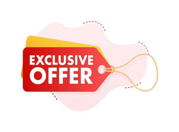 Exclusive offer label badge Shop now Vector stock illustration