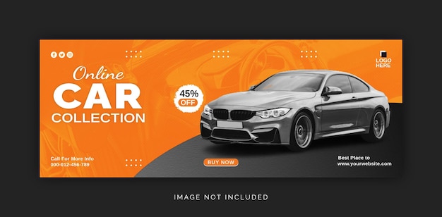 Exclusive Online Car Collection Social Media Banner Facebook Cover Template