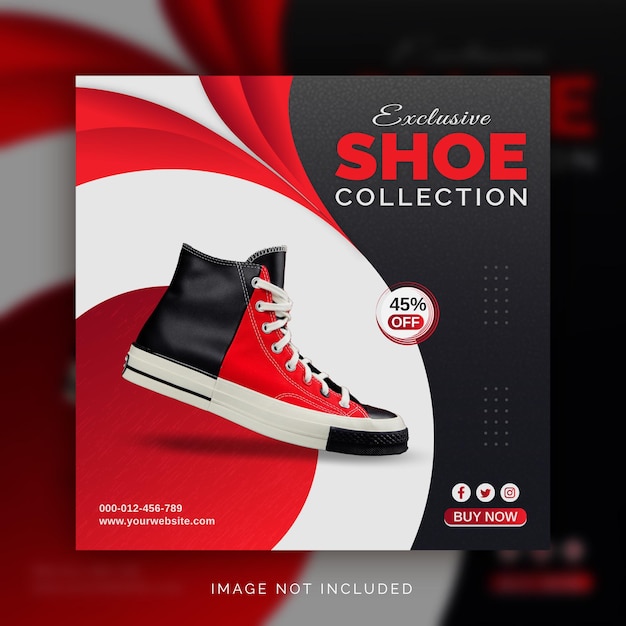 Exclusive Shoes Collection Instagram Banner Ad Concept Social Media Post Template