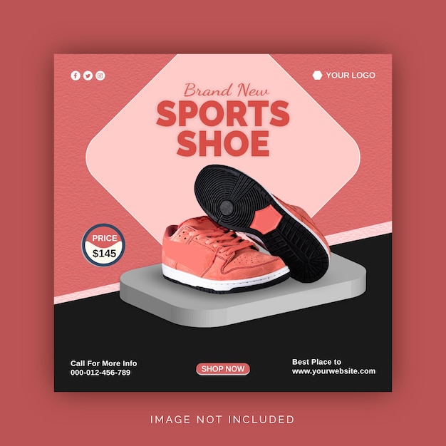 Vector exclusive sport shoes collection instagram banner ad concept social media post template