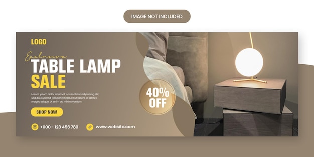 Exclusive table lamp Facebook banner template