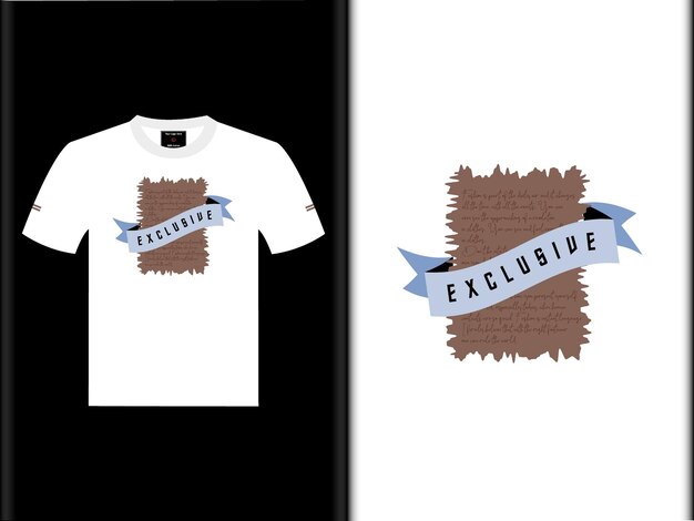 Vector exclusive white t shirt lettering design