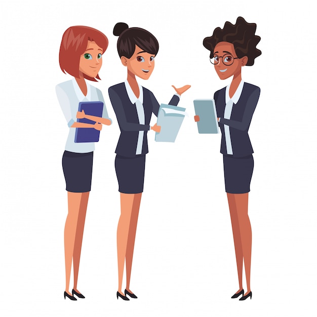 executive businesswomen cartoon