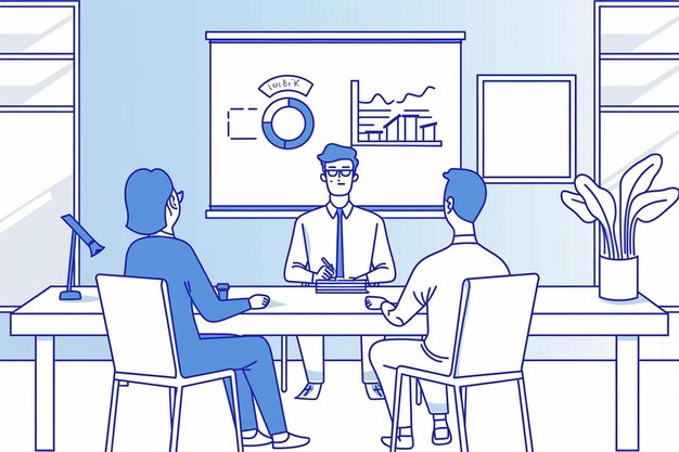 Executive Presenting Data Illustration