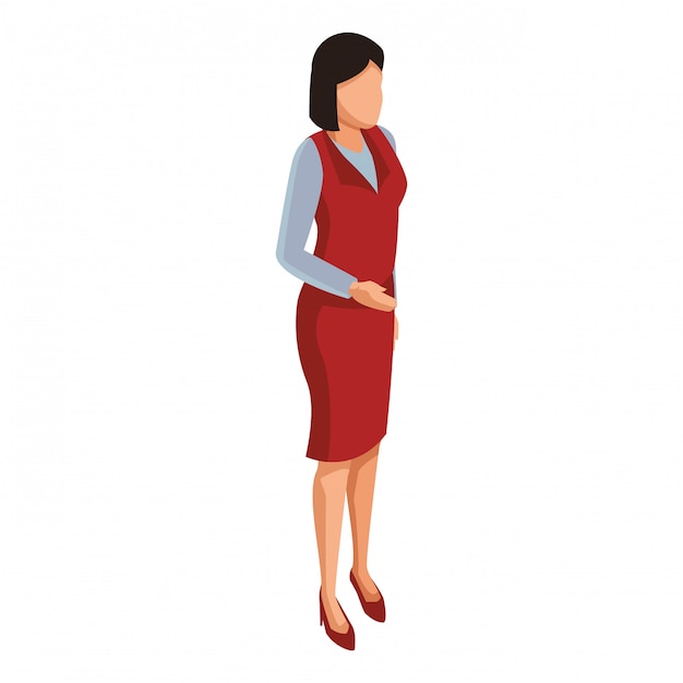 Executive woman avatar isometric