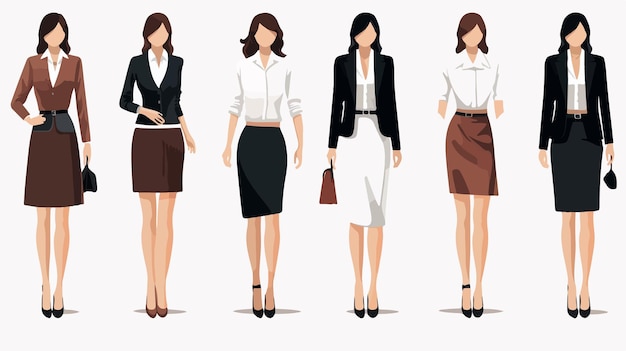 Vector executive women clothes design flat vector