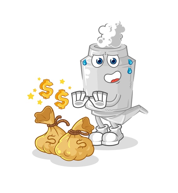 Exhaust refuse money illustration character vector