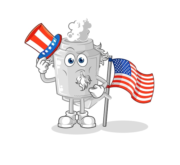 Exhaust uncle sam character cartoon mascot vector