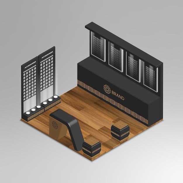 Exhibiton Stand 3d isometric vector