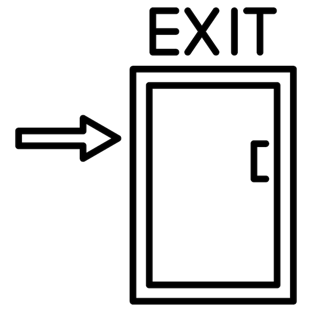 Exit Door Vector Illustration