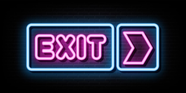 Exit Neon Signs Vector Design Template Neon Style