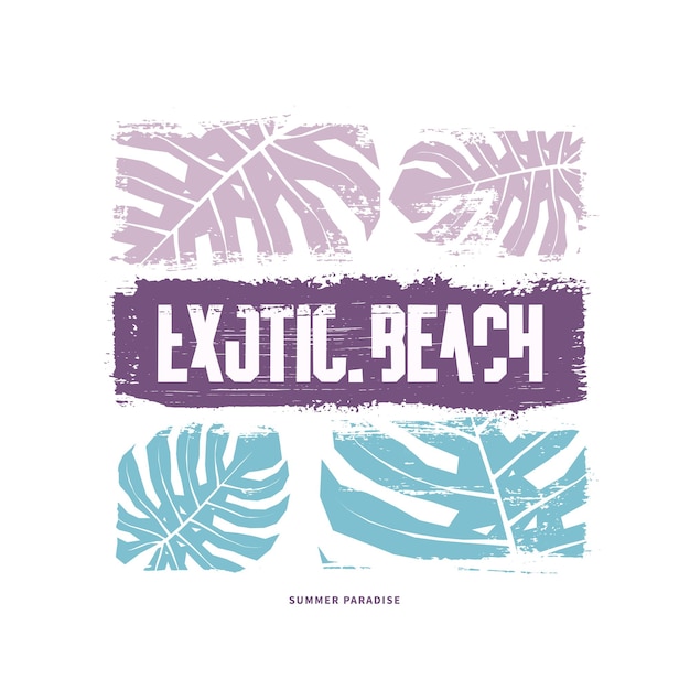 Exotic beach graphic tshirt design vector illustration