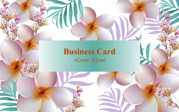 Exotic Flowers design card Vector. Background for business card, brand book or posters