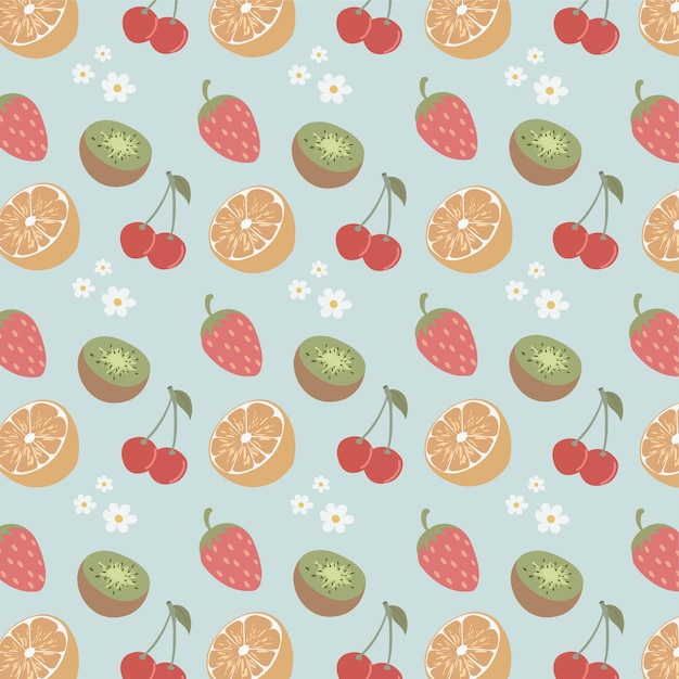 Exotic fruit seamless pattern design