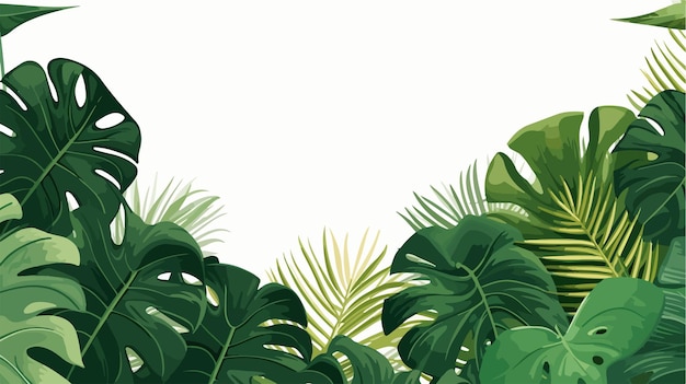 Exotic Jungle Tropical Leaves Background with Palm Trees for Design Projects