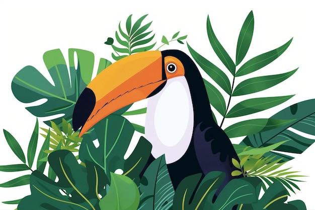 Vector exotic toucan bird in vector illustration