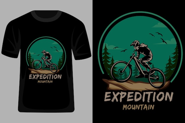 Expedition Mountain Retro Vintage T Shirt Design