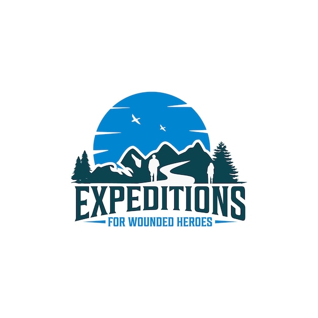 Expeditions mountain logo design template