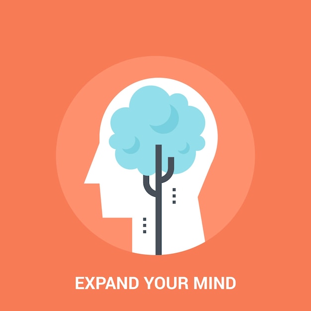 Expend your mind icon concept