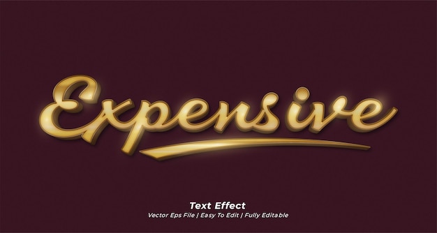 Vector expensive text effect editable 3d text style