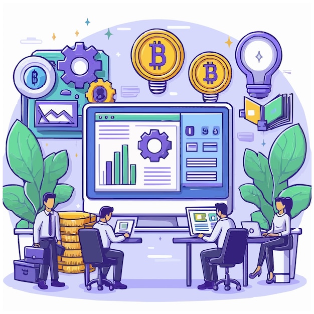 Experience in art irresistible crypto illustration vector design