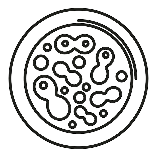 Experiment bacteria icon outline vector Petri dish Virus science