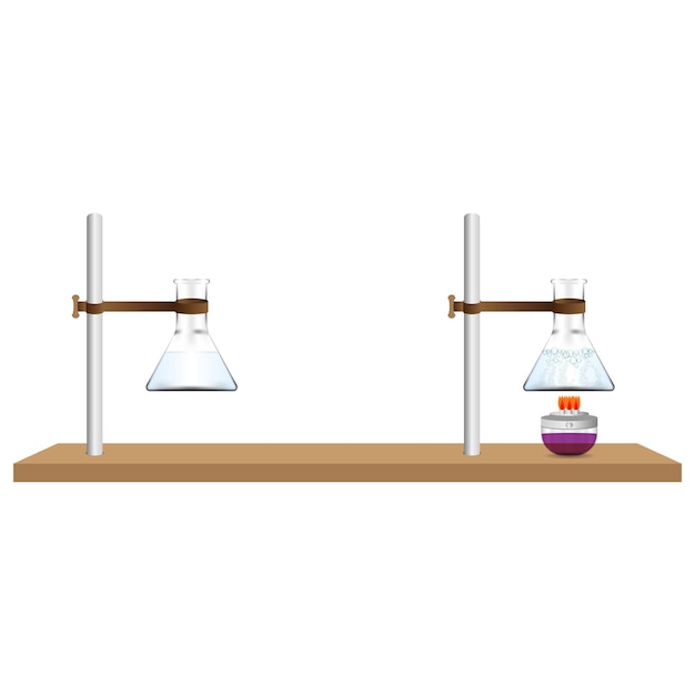 Experiment of boiling water Boiling of water in Erlen Science physics laboratory experiments