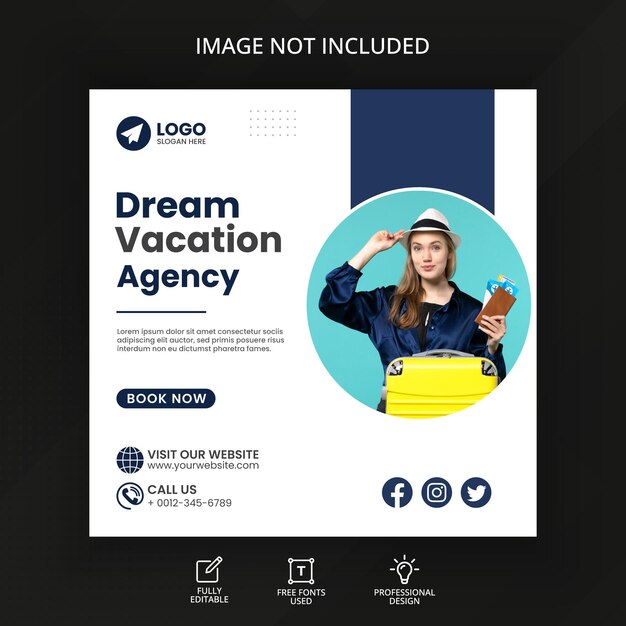 Explore dream destination holiday banner template