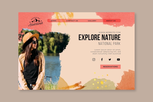 Explore nature hiking landing page