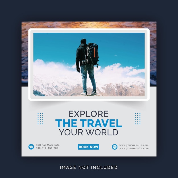 Explore The Travel Your World Instagram Banner Ad Post Concept Social Media Banner Template