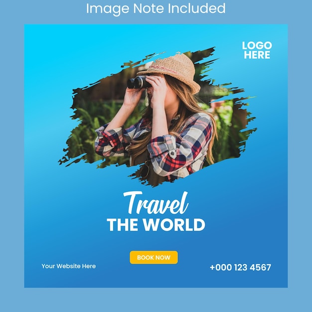 Explore the world tour travel social media post