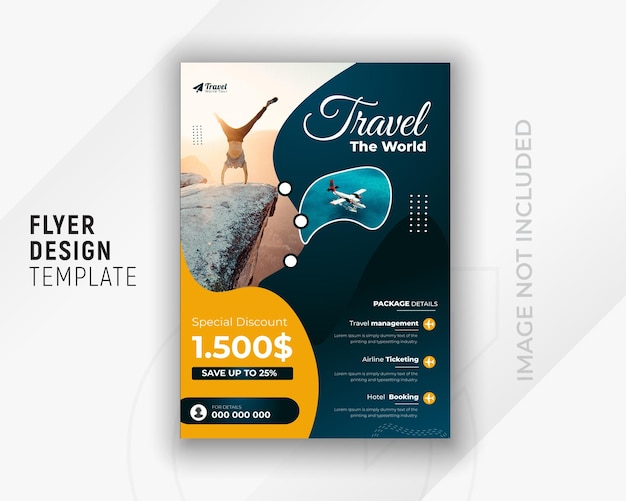 Explore world travel agency and modern business web banner ad minimal social media design template