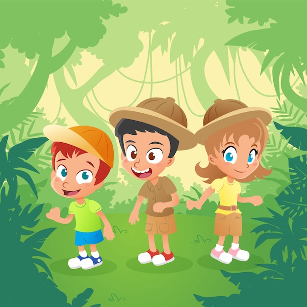 Explorer Kids in the Jungle