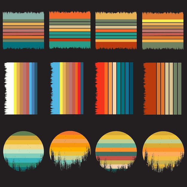 Exploring Grunge and Stripe Patterns in Retro Vintage Striped Circle vector illustration