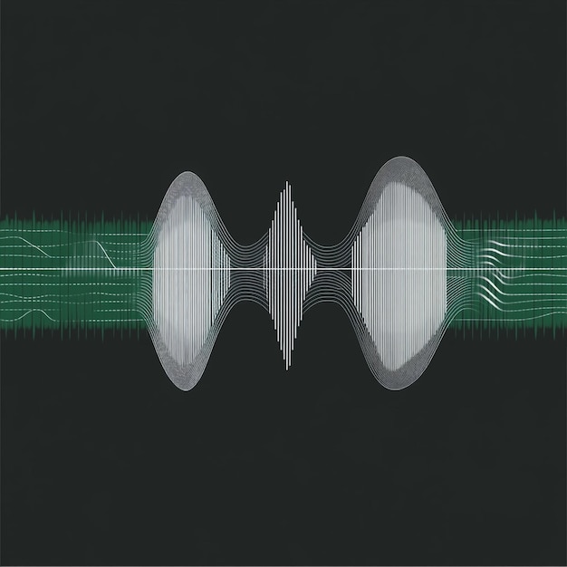 Vector exploring the visual representation of complex audio waveforms in digital signal processing