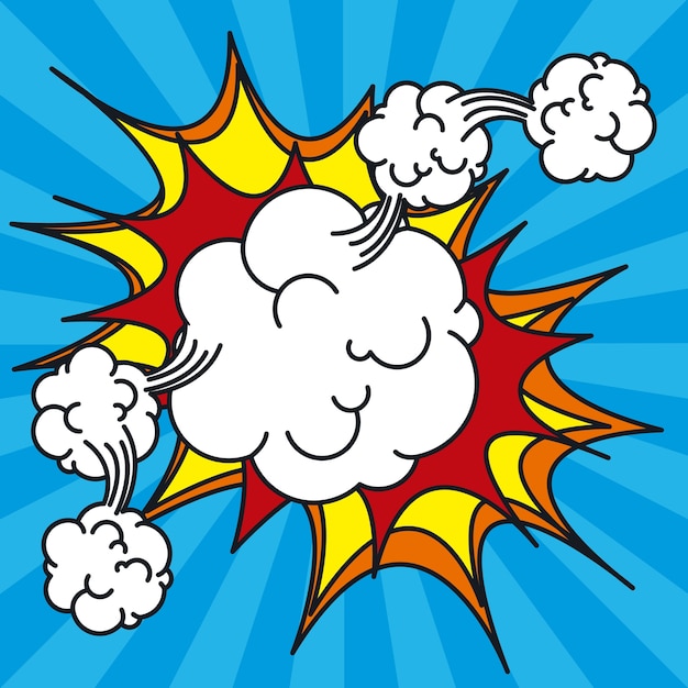 explosion pop art style vector illustration design