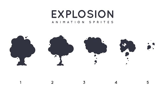 Explosion Storyboard Sprite Set for Animation Vector Set