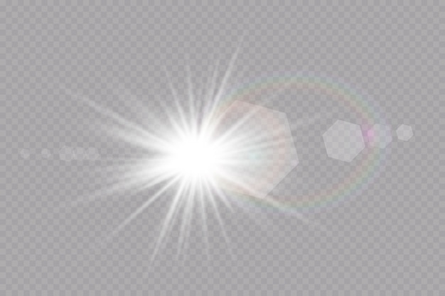 Explosion sun.  transparent sunlight special lens flare light effect.