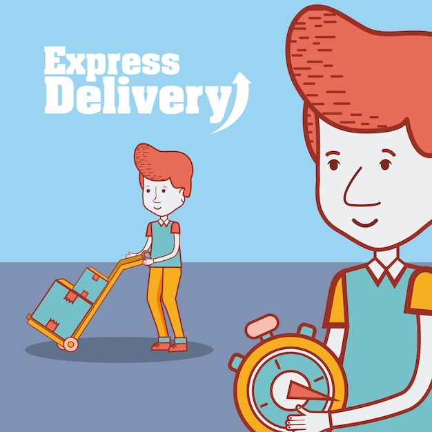 Express delivery cartoon