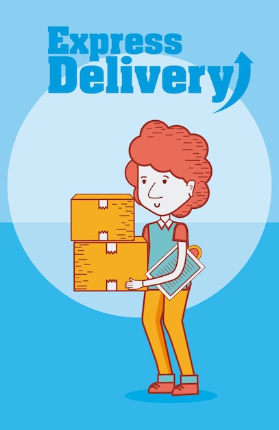 Express delivery cartoon