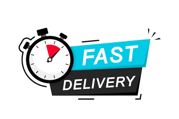 Express delivery icon Fast delivery express and urgent delivery services stopwatch sign