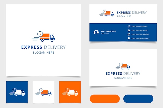 Express delivery logo design with editable slogan branding