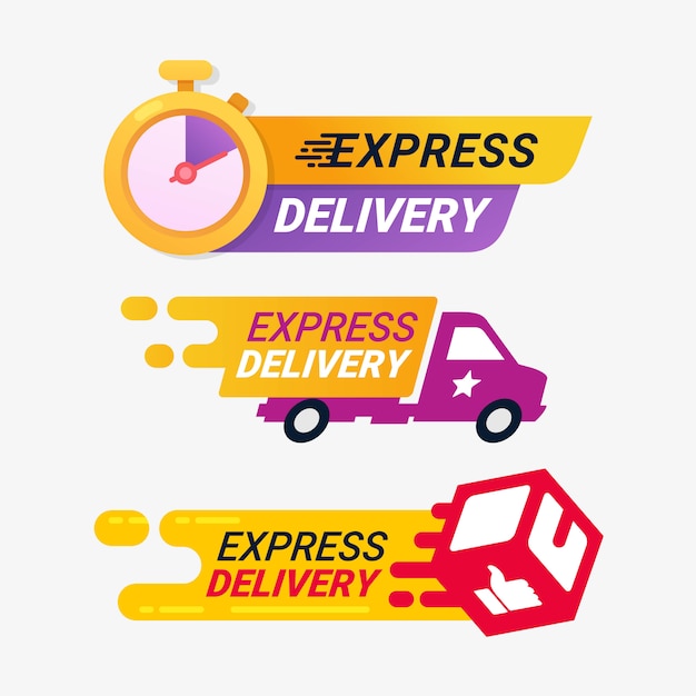 Express delivery service logo badge 