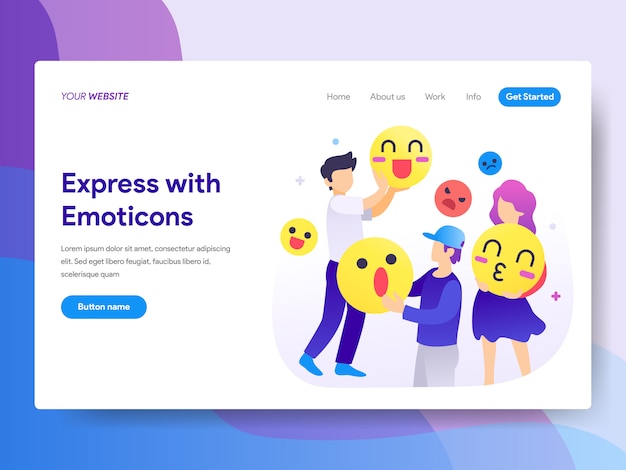 Express with emoticons Illustration on Homepage