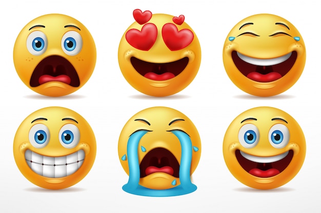 Expression faces emoticon character set  