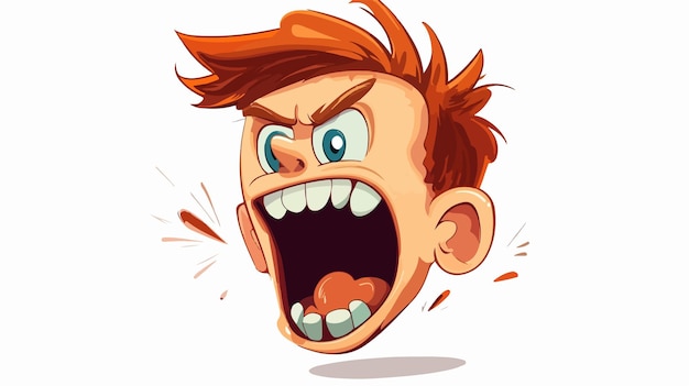 Expressive cartoon character shouting loudly illustration for design projects